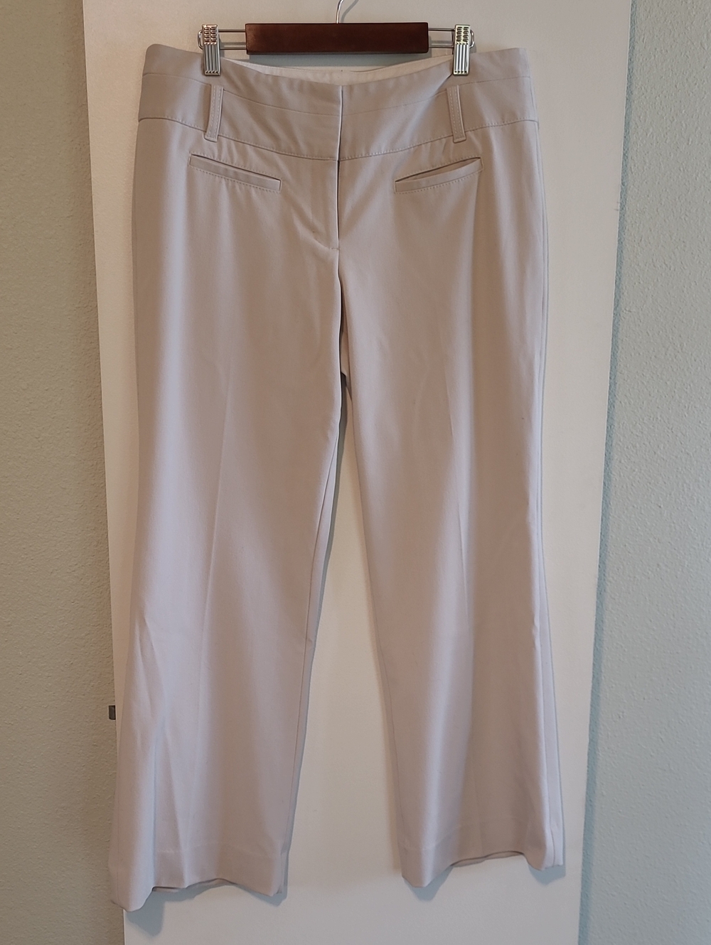 Express Editor Wide Leg Dress Pants, Cream Color